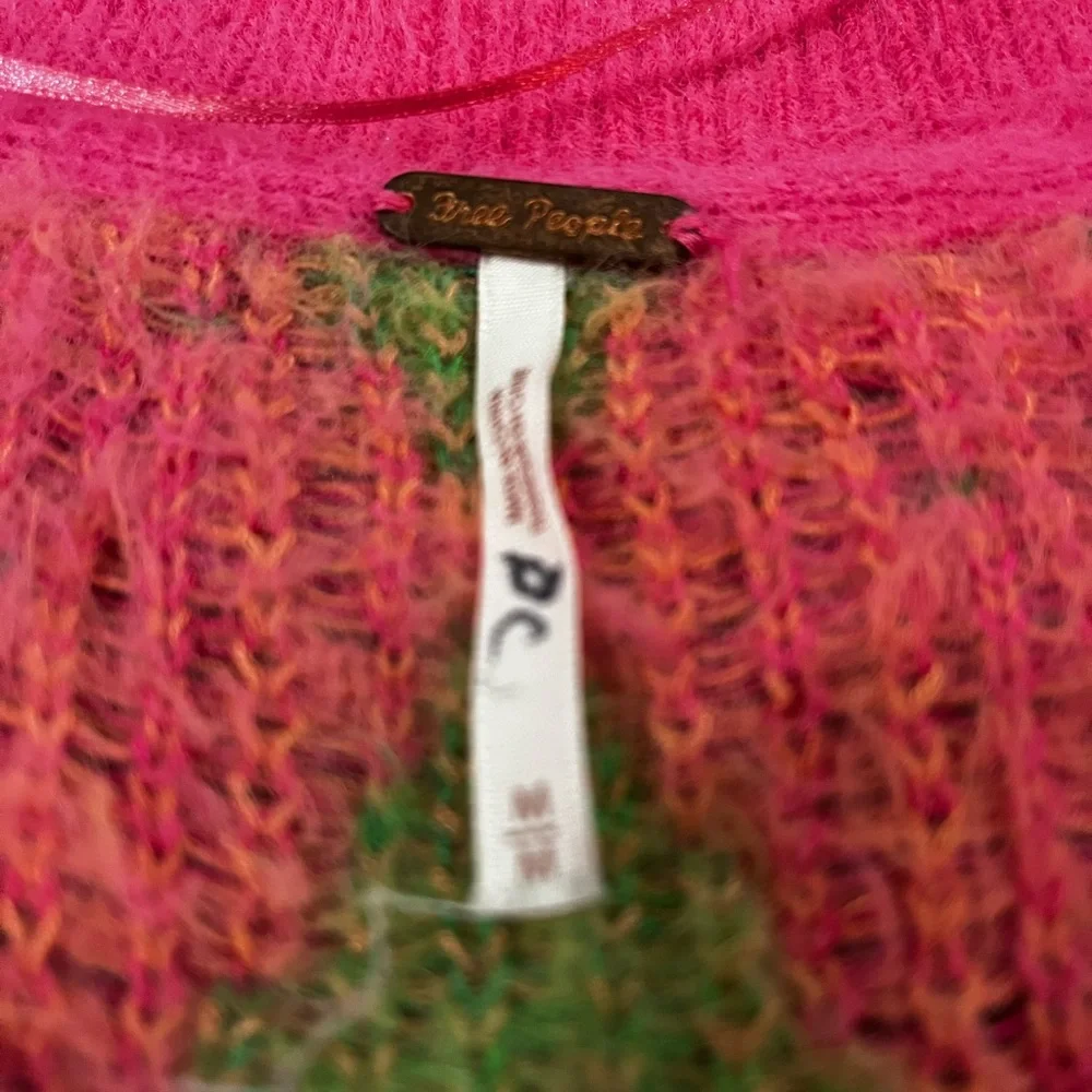 Free People Sweater Womens Pink Argyle Through The Motions Vest - Picture 3 of 8